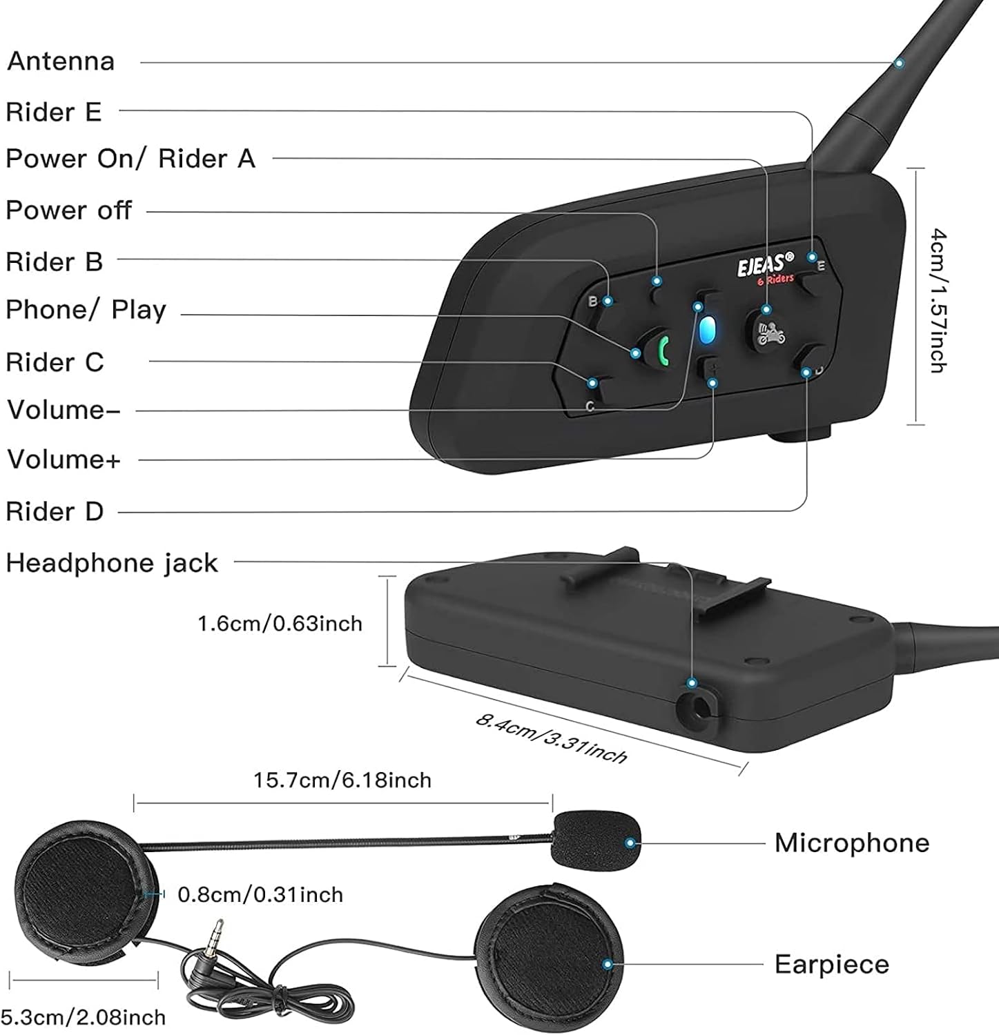 Buy EJEAS V6 Pro Motorcycle Helmet 