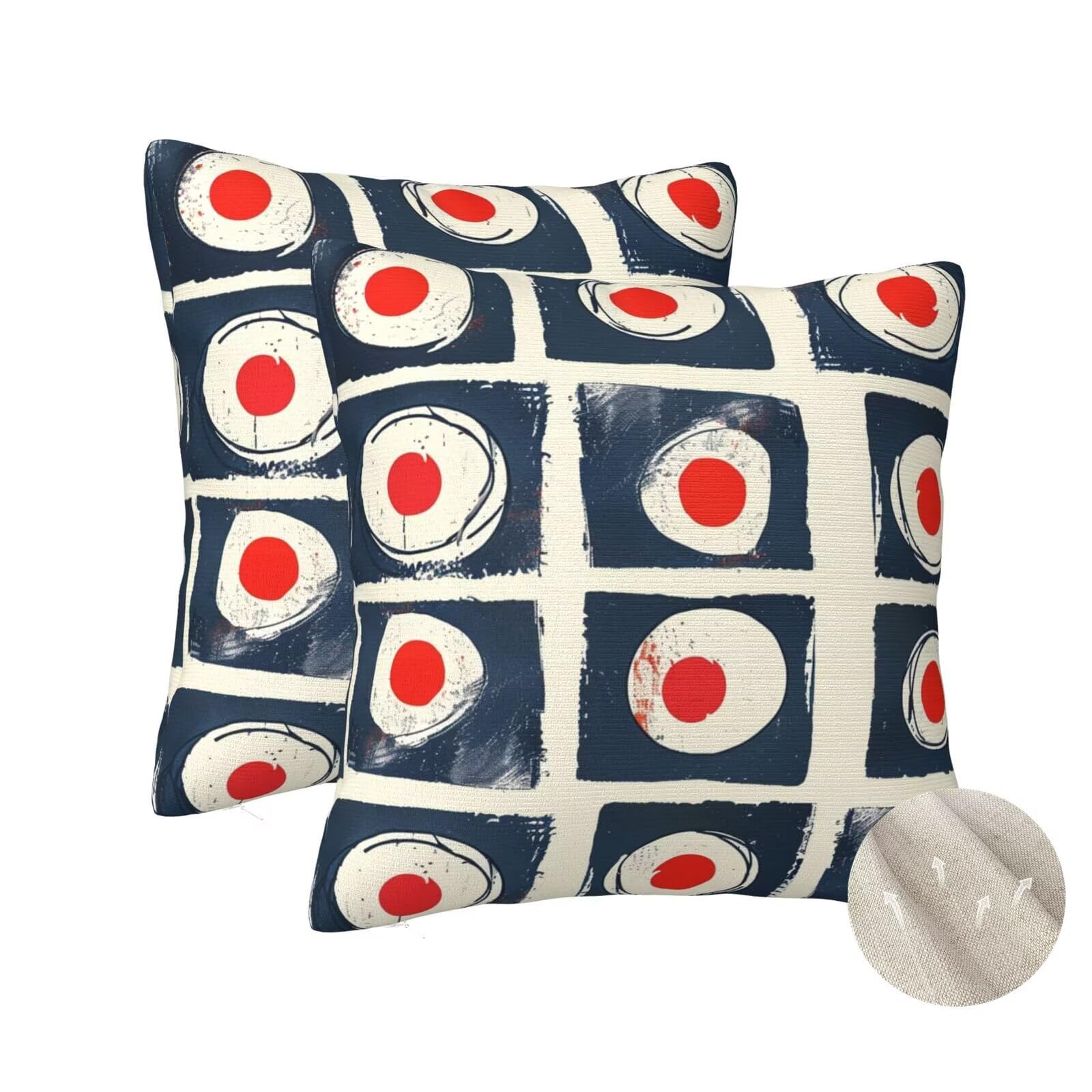 Coussin canapé salon : lot de 2 housses vintage géométriques 50x50 cm pour chambre élégante
