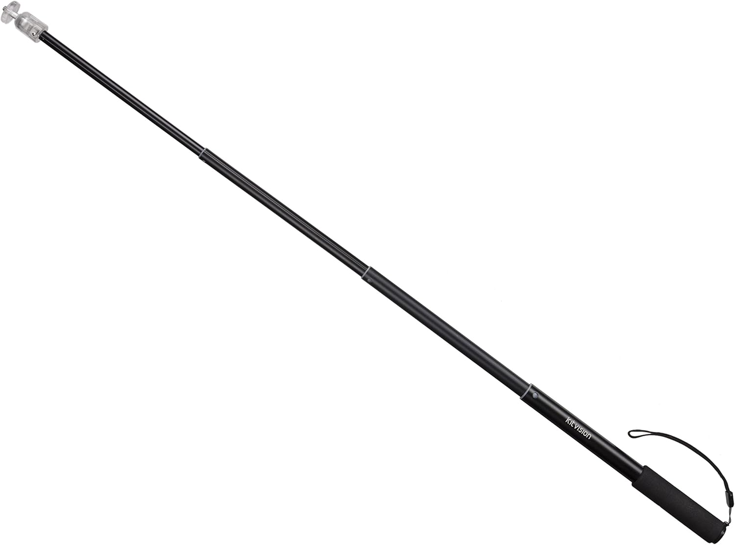 Large Lightweight Extendable Telescopic Twist-to-Lock Handheld Selfie Stick Pole/Monopod (Extends to 950mm) with Phone Holder Compatible with Android and iOS Smartphones, Cameras and Action Cameras - Black