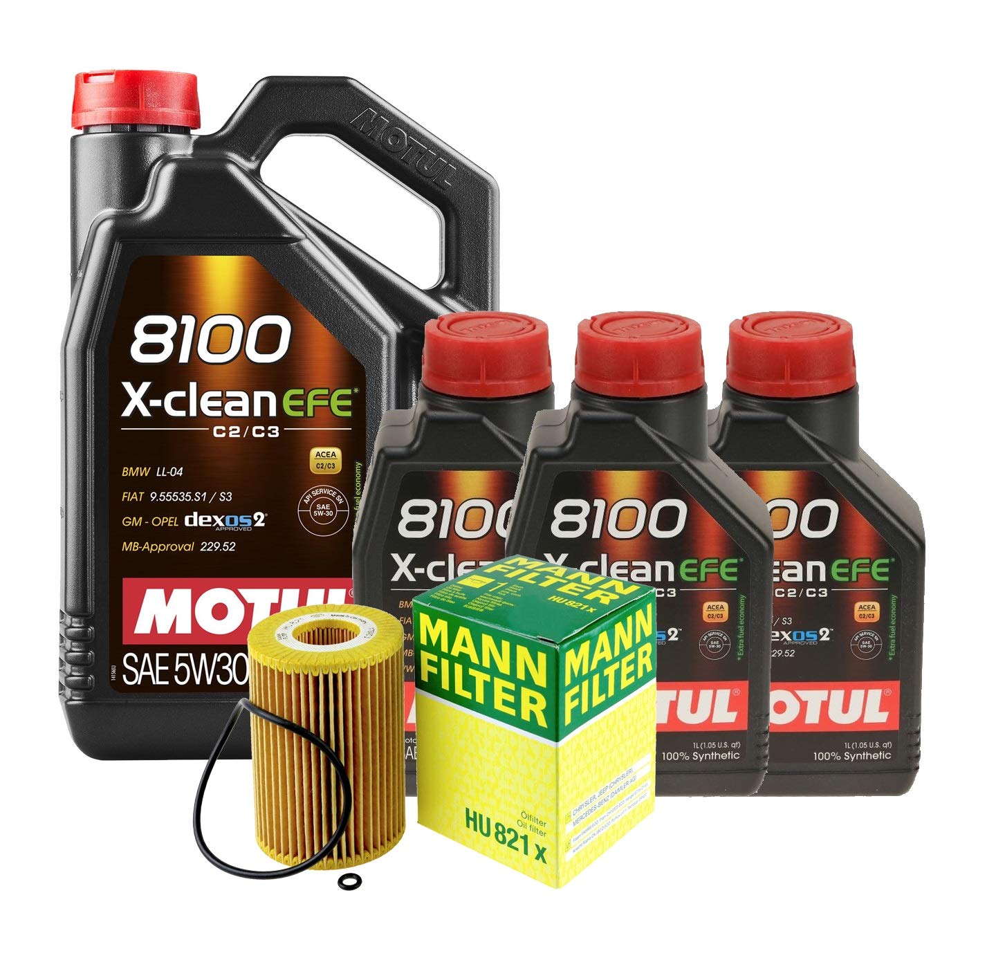8L 8100 XClean EFE 5W30 Filter Motor Oil Change Kit W212 E350 Bluetec For E350 3.0L V6 Bluetec Turbocharged DIESEL FI 2011-2013 3.0L Turbocharged Diesel/MB-Approval 229.52