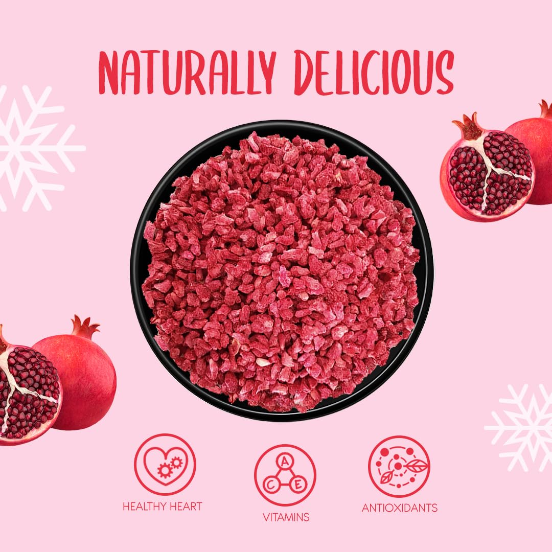 Arilos de Granada Liofilizados — Granada Liofilizada — Fruta Liofilizada sin Azúcar — Granada Deshidratada — Para Repostería, Decoración, Muesli, Smoothie Bowl y Postres (100g)