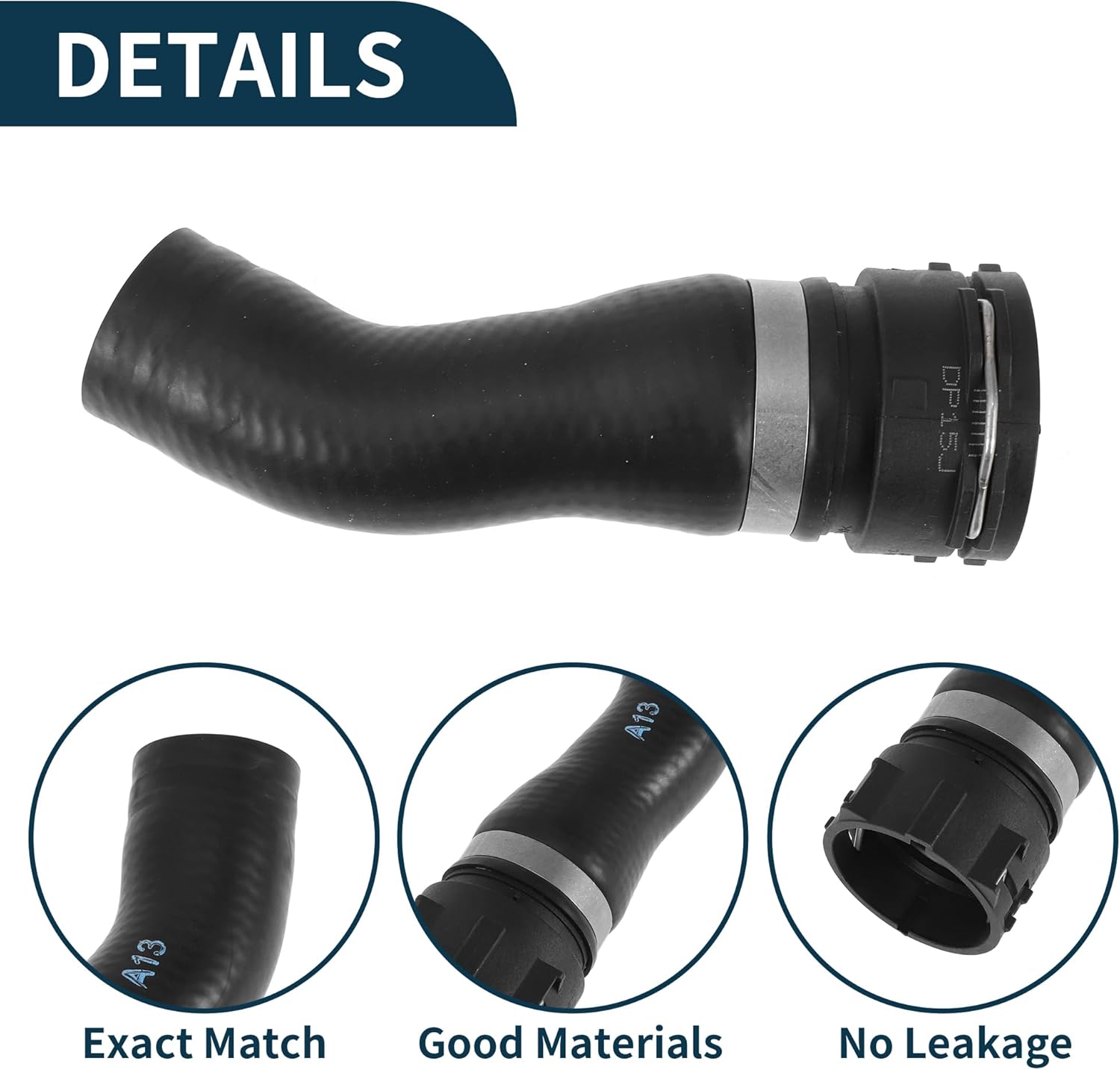 Radiator Hose Heater Hose No.5N0121051C for Volkswagen Tiguan 2.0L 2009-2017 Black Rubber 1 Pc Upper Water Pipe Good Sealing