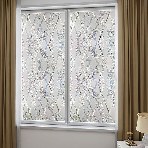 Miniatura 7 de Película de privacidad para ventana, película 3D de vitrales, calcomanías decorativas de vinilo para ventana, película de adherencia estática, no