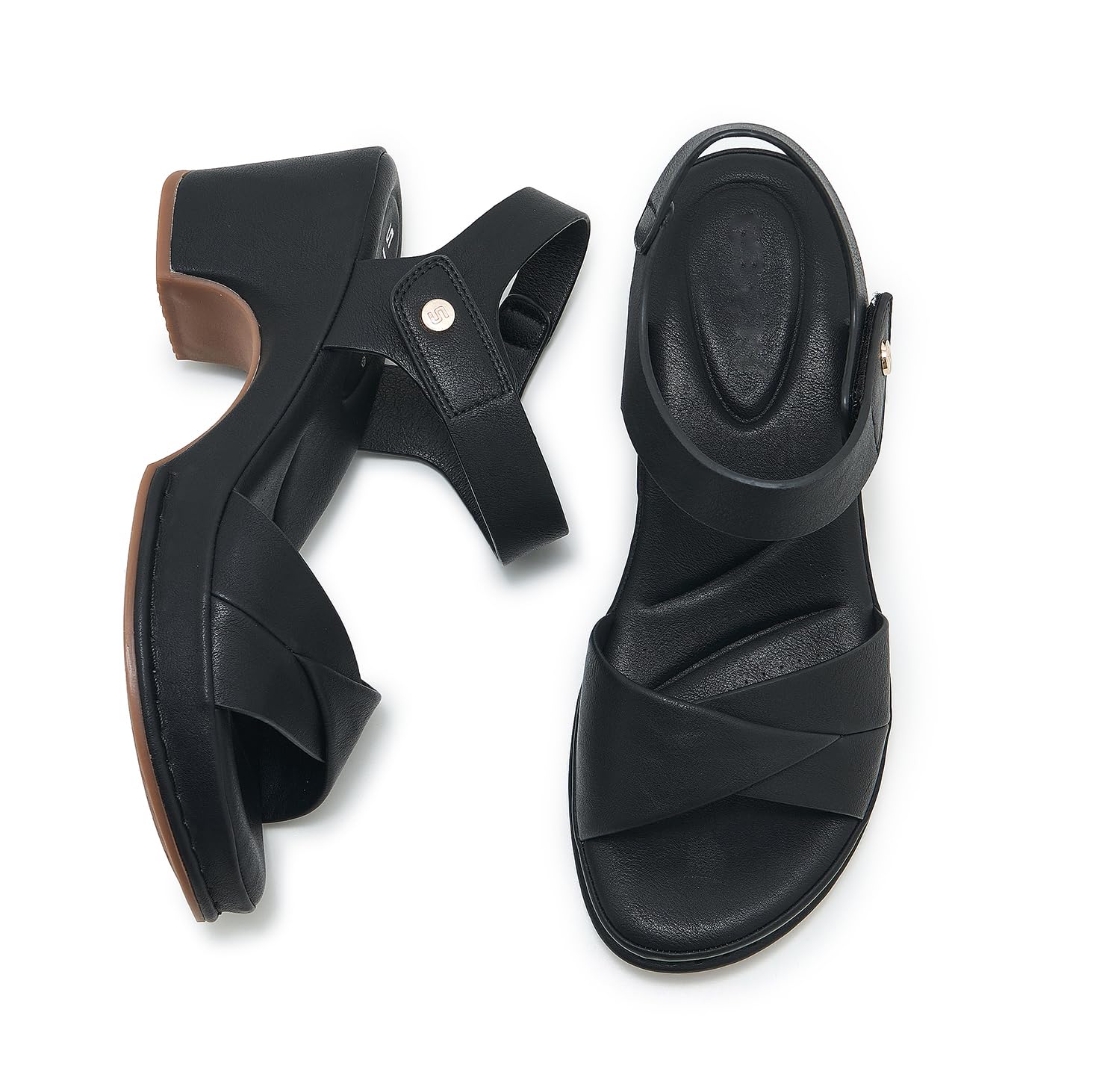 Artykey Sandale à Talons Femme Été Bout Ouvert Chaussure Léger Confortable Compensé Sandales Chaussons
