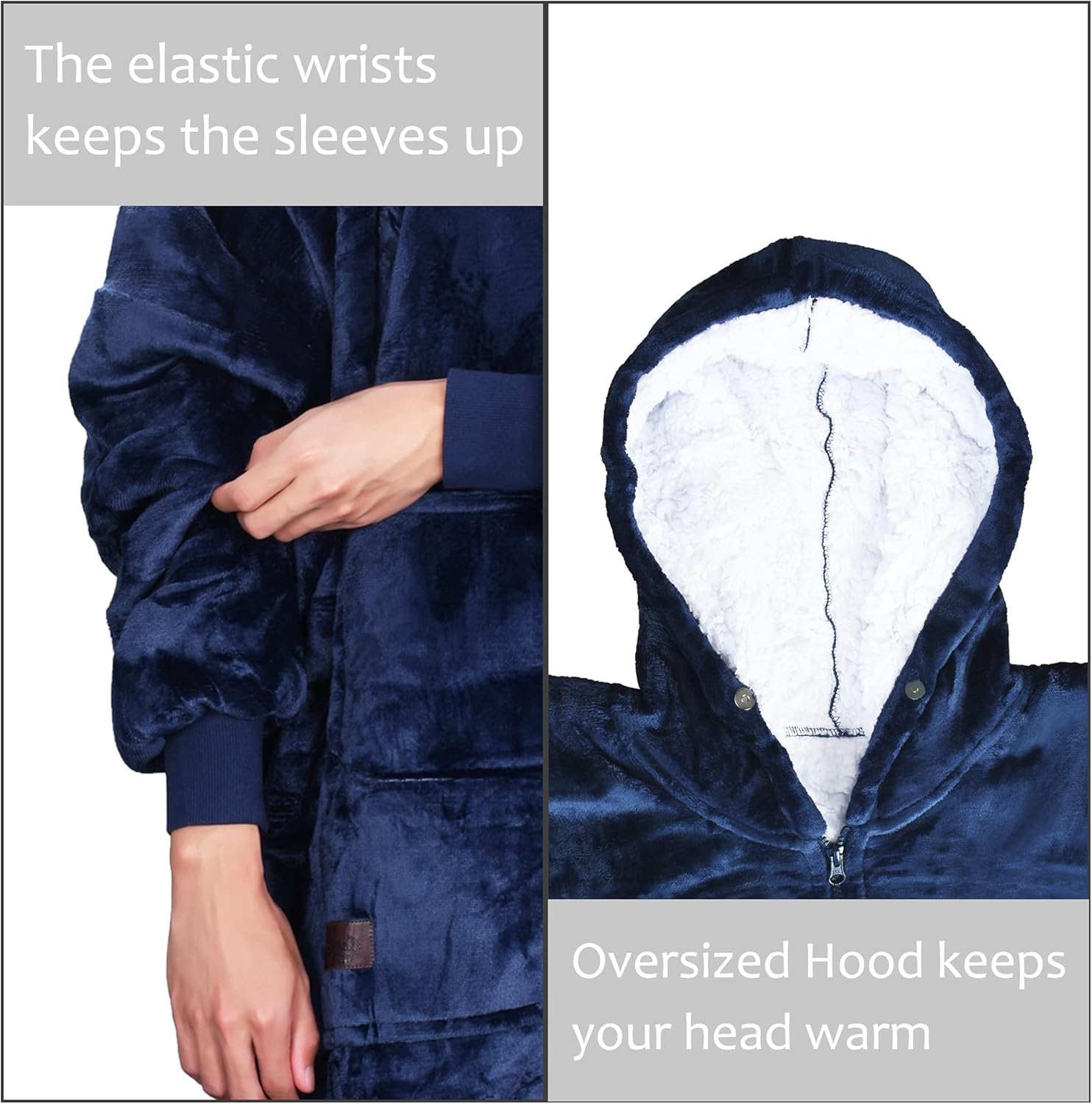 Women Men Winter Warm Sherpa Fleece Hoodie Zip UP Sweater Jacket Hooded Coat - Picture 28 of 45