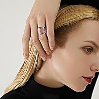 Vista 6 de PH PandaHall La banda ancha hecha a mano mixta de Lampwork anula el diámetro interior del anillo de cristal del color al azar 55.8 ft m ~ 62.3 ft