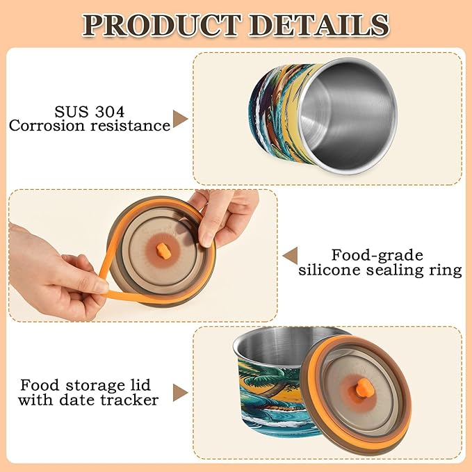 ALAZA Dispensador de Alimentos 17 oz Acero Inoxidable con Tapa miniatura 6