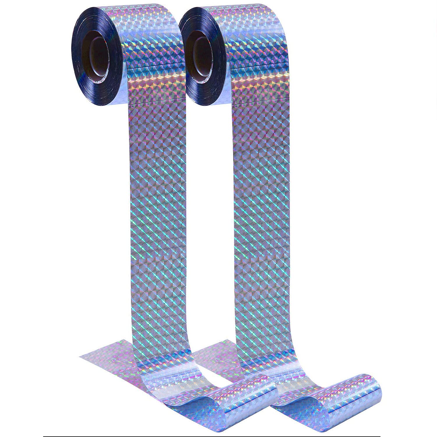 ExpressShop Bird Repellent Scare Tape Holographic Eco-friendly Double Sided Reflective Ribbon Defender to Deter Owl Pigeon Woodpecker Pest Geese Herons Blackbirds for Home Garden Farm 2 Pack 4.8cm*80m
