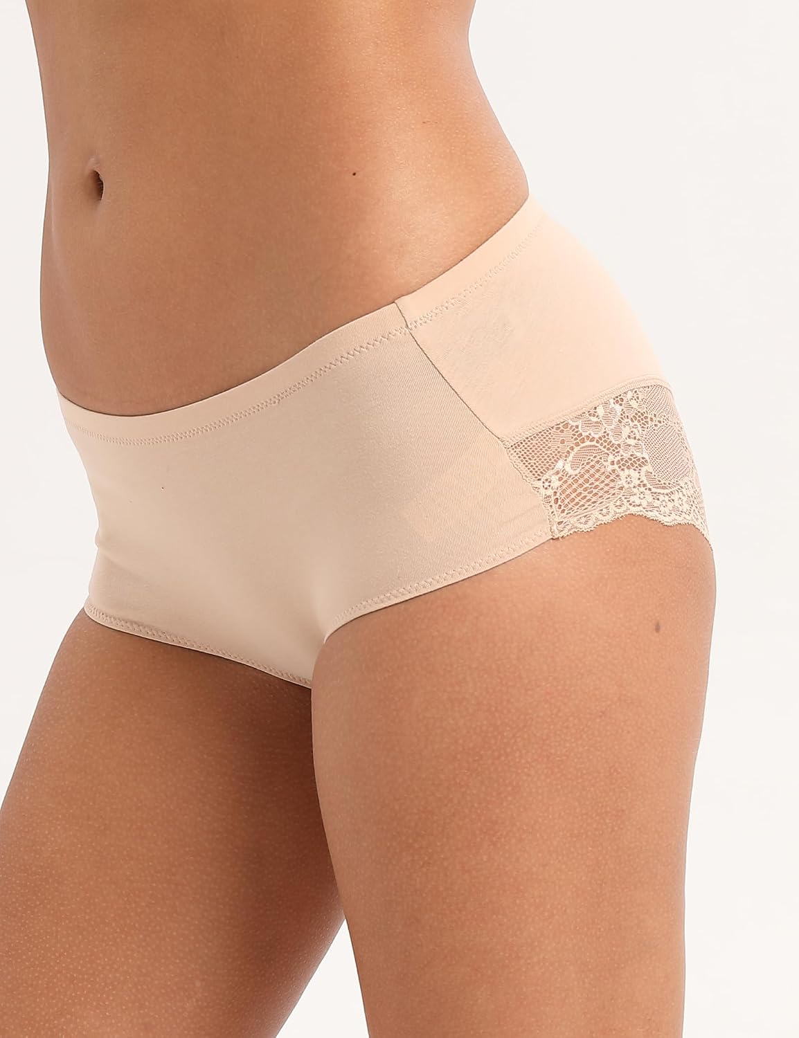 Women's Cotton Lace Panties Mid Rise Full Coverage Brief Undies Underwear 4 Pack