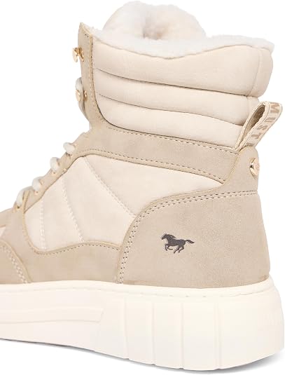 MUSTANG Damen Sneaker 1446605/243 – Mit Teddyfleece-Futter & Abgestepptem Schaft, Bequem & Stylisch