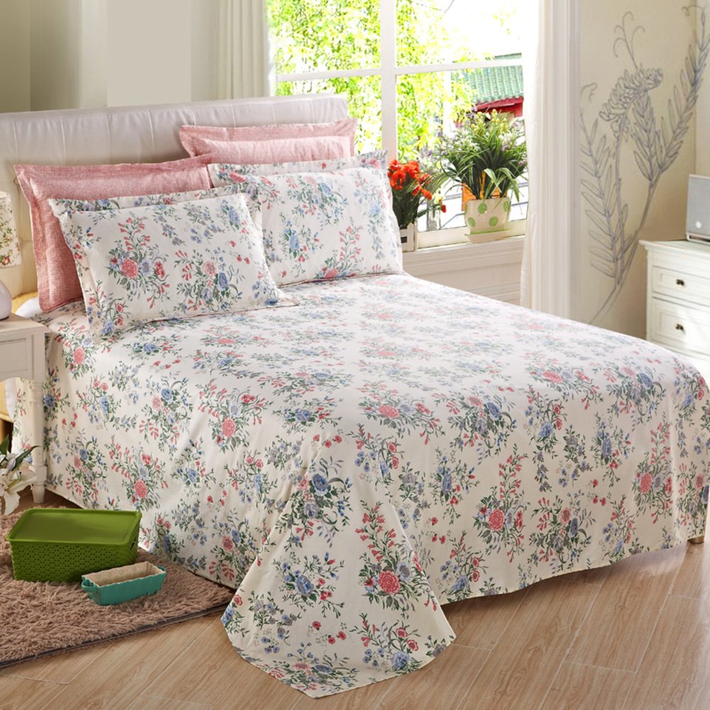 Drap plat en coton pour lit simple ou double 120x230 cm