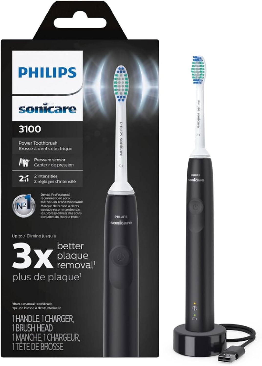 Phillips Sonicare Sonicare ProtectiveClean Removes up to 7x More Plaque, Long lasting 4 day Battery Life Rechargeable Electric Toothbrush, White/Grey