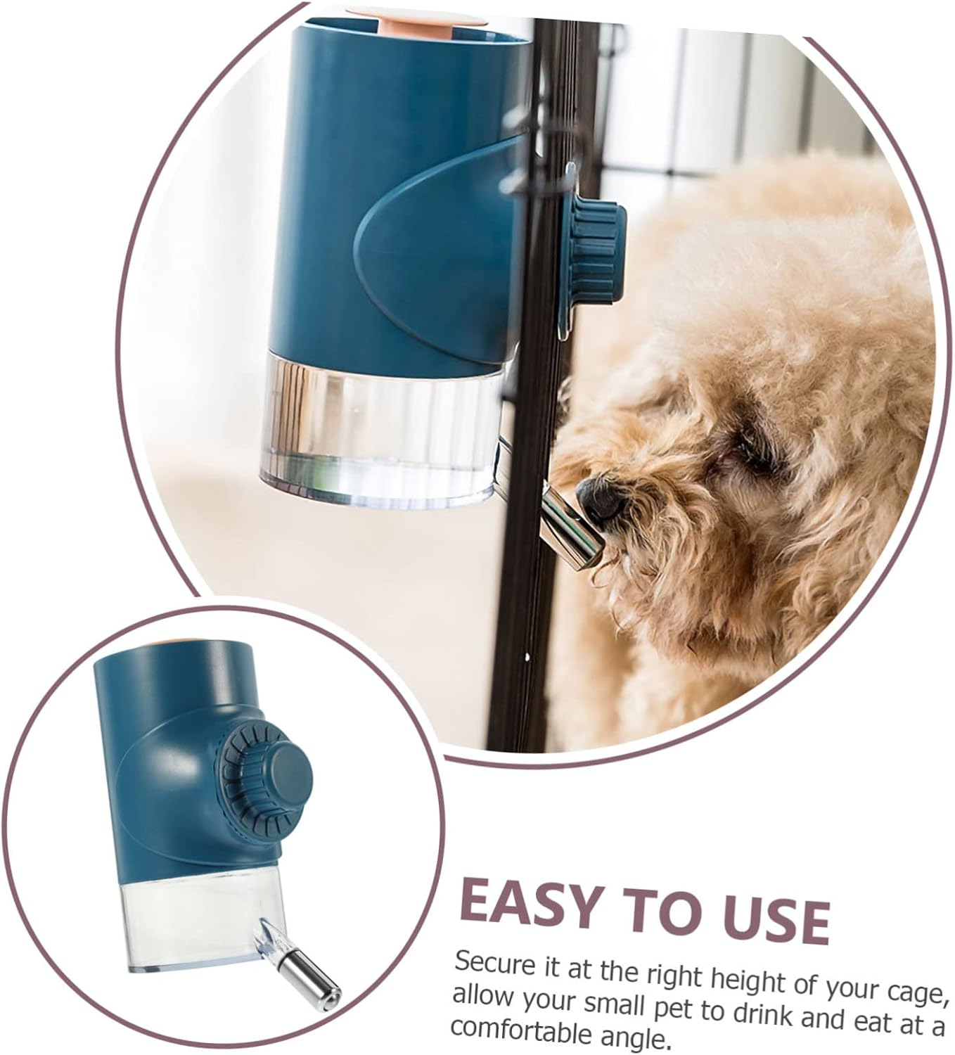 Automatic Hanging Water Dispenser for Dogs and Cats Nozzle Pet Water Bottle Non-Slip Design Convenient Cage Mounting for Multi-pet Households