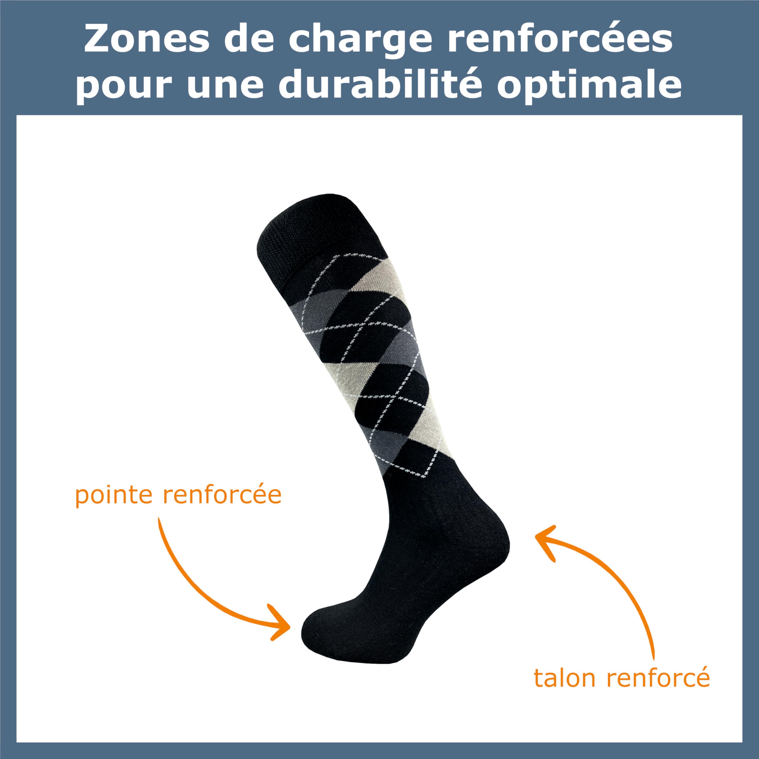 GAWILO Chaussettes equitation femme et homme (4 paires) | Chaussettes chaudes avec ceinture confortable