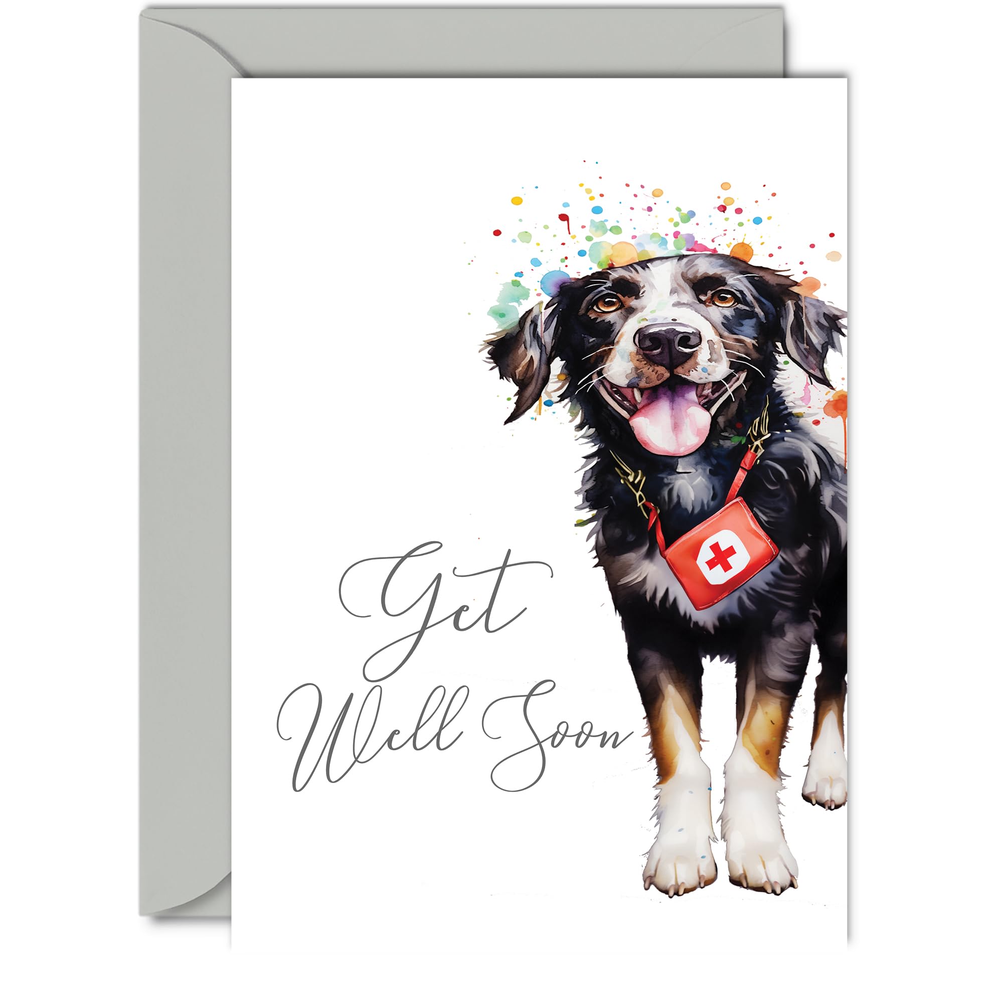 Get Well Soon Cards for Women - Cute Dog - Get Well Cards for Men, Speedy Recovery Card, A5 Greeting Cards for Brother Sister Mum Dad Auntie Uncle Colleague Best Friend โ image 1