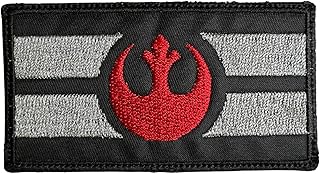 Rebel Alliance Flag Patch Black Background - Funny Tactical Military Morale Embroidered Patch Hook Fastener Backing