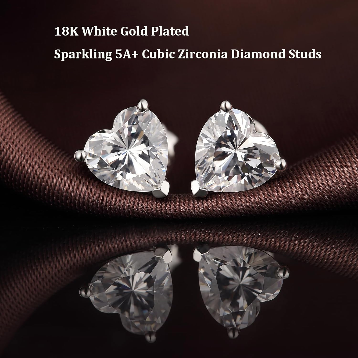 Heart Cut/Oval Cut Stud Earrings for Unisex 925 Sterling Silver Cubic Zirconia Earrings for Women/Men 4MM-7MM - Image 3