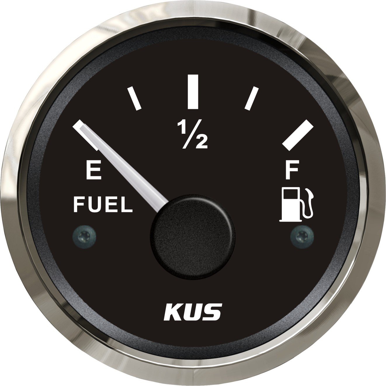 KUS CPFR-WW, 240-33 Ohm, Electric Fuel Level Gauge, 12V / 24V, 2" (52mm) with Backlight