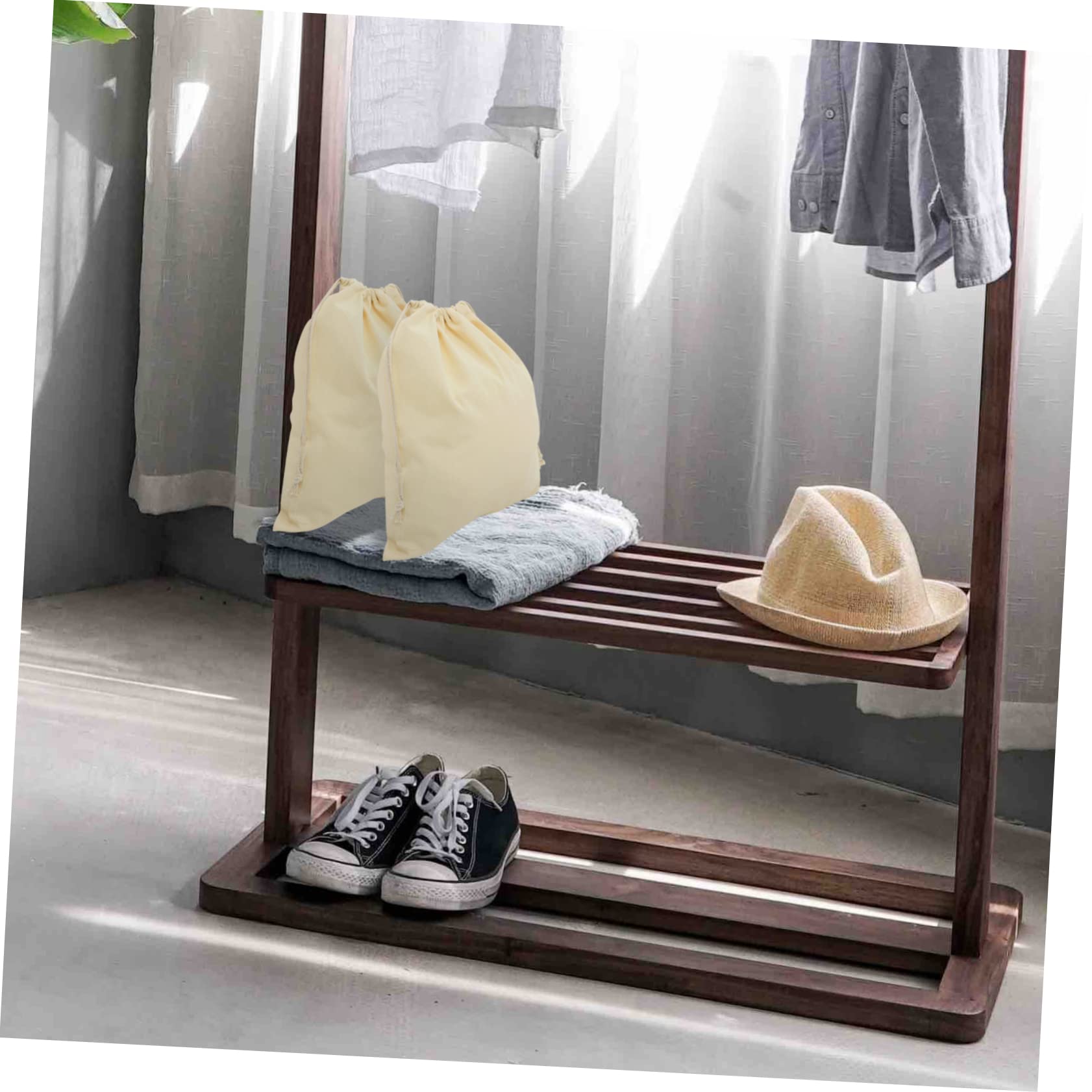 2pezzi Sacchetti per Bucato in Tela Coulisse per Biancheria e Indumenti Adatto per Casa e Brevi Viaggi