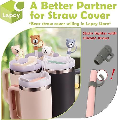 Miniatura 7 de LEPCY Pajitas reutilizables de 12 pulgadas para Stanley y vaso Simple Modern de 30 y 40 onzas. 6 popotes de repuesto de plástico + 2 cepillos