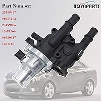 Vista 3 de 25189437 Conjunto de carcasa de termostato refrigerante de motor para salida de agua para 2009 2010 2011 Chevy Chevrolet Aveo, 2009 10 11 Aveo5