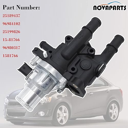 Miniatura 3 de 25189437 Conjunto de carcasa del termostato del refrigerante del motor Salida de agua para Chevy Chevrolet Aveo 2009 2010 2011, 2009, 10, 11, Aveo5,