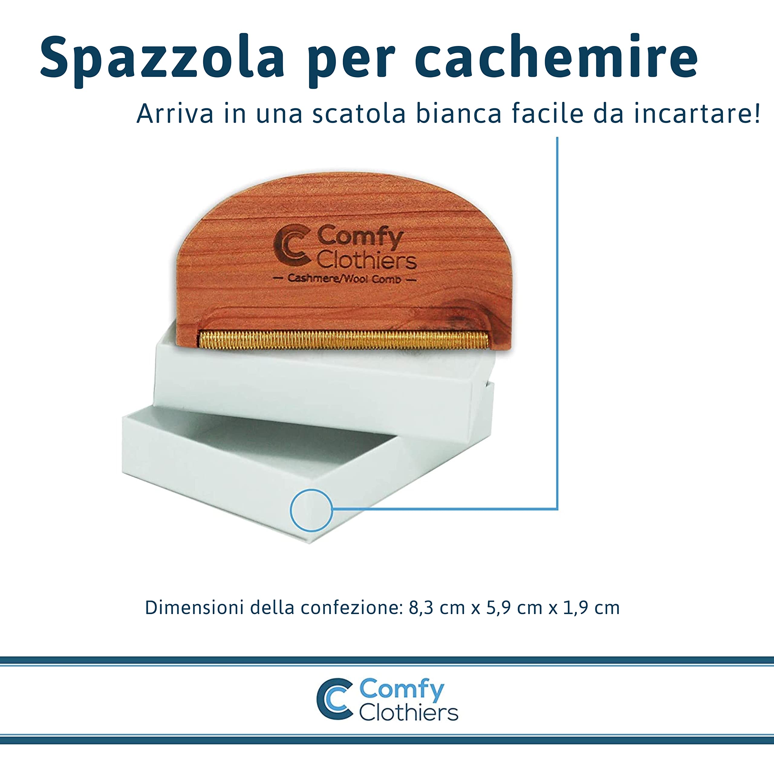 Pettine In Legno Di Cedro Per Cashmere E Lana - Doppio Taglio Per Togliere Pelucchi - Foto 4