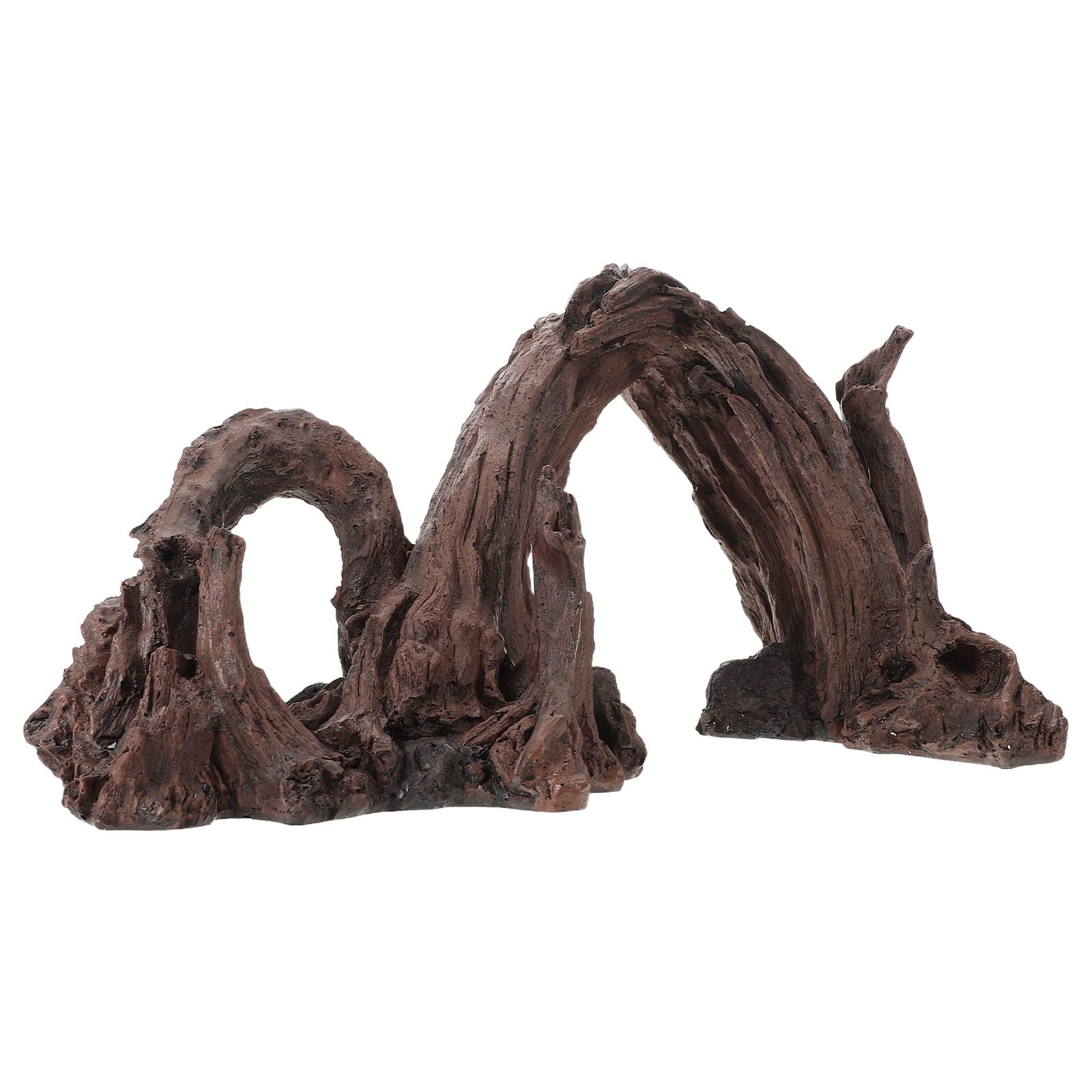 Happyyami Décoration de Pont en résine Effet Bois flotté pour Aquarium : Centre de Table en Forme de souche d'aquarium - Fausse Planche de Bois flotté pour Ornement paysager