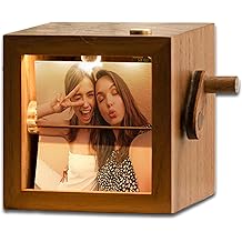 Evamall Personalized Wooden Photo Box Gift for Best Friend, Custom Memory Keepsake with Picture, Meaningful Bestie Gift for Birthday Christmas Friendship Present
