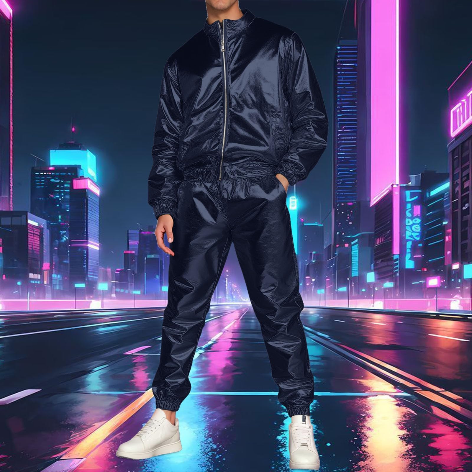 Bühnenkostüm, langärmeliges Hemd und Hose, zweiteiliges formelles Abendoutfit