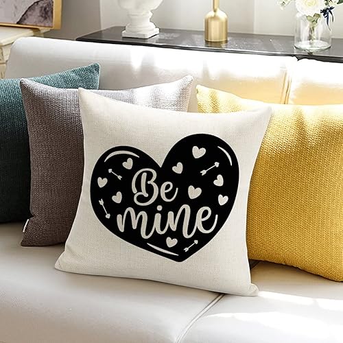 Miniatura 5 de Be Mine - Funda de almohada romántica para el día de San Valentín boda compromiso aniversario funda de cojín cuadrada decoración del hogar para