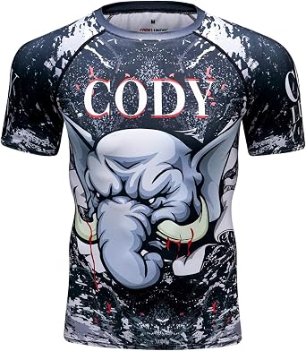 Red Plume Mens Sport Printing Tops Short Sleeve Tee Compression T Shirts Outdoor Base Layers