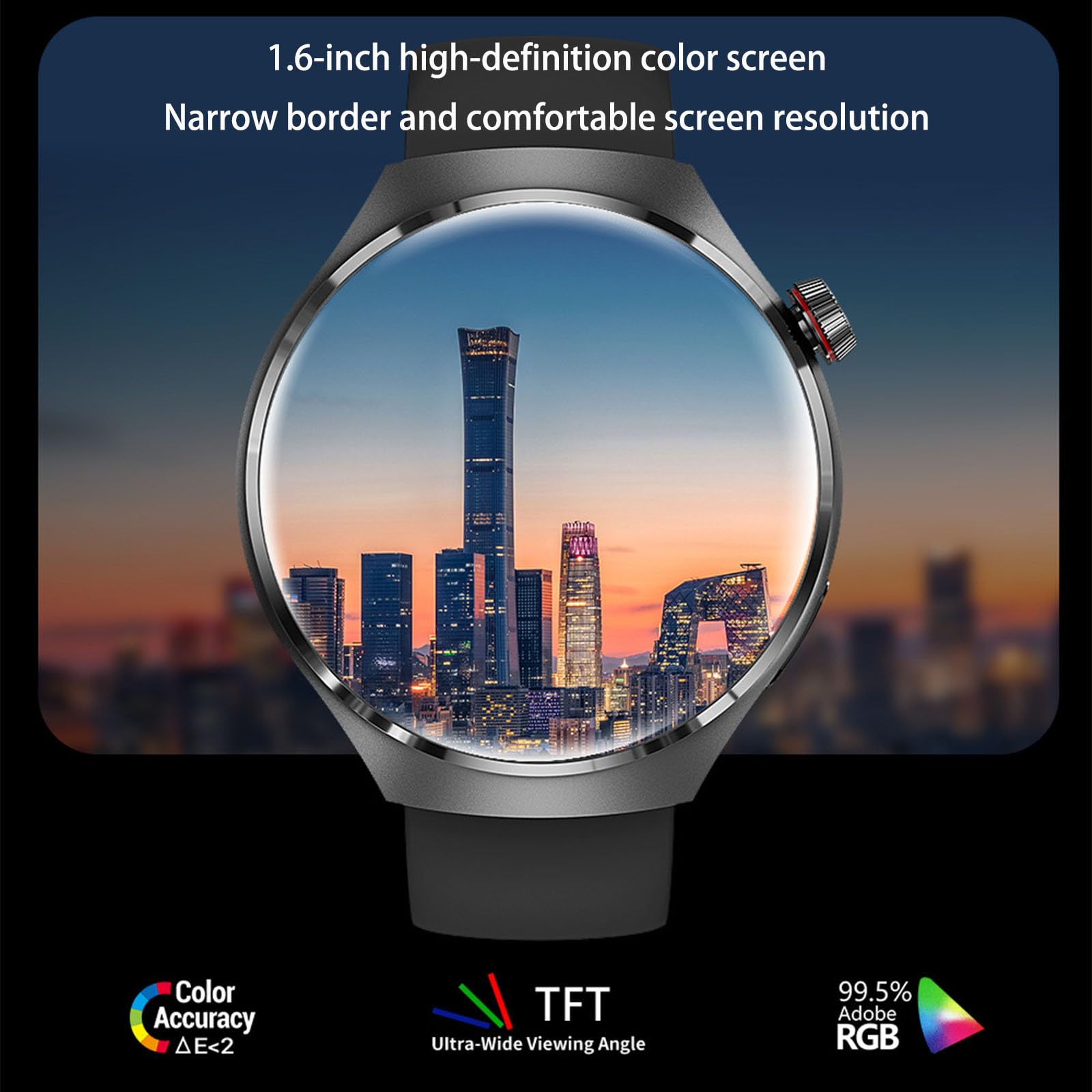 Reloj Inteligente, Pantalla Grande HD De 1,6", con Rastreador De Actividad Física, Llamadas Bluetooth, Monitoreo De Salud, Control De Acceso NFC, Smartwatch Deportivo Resistente Al Agua IP67,D