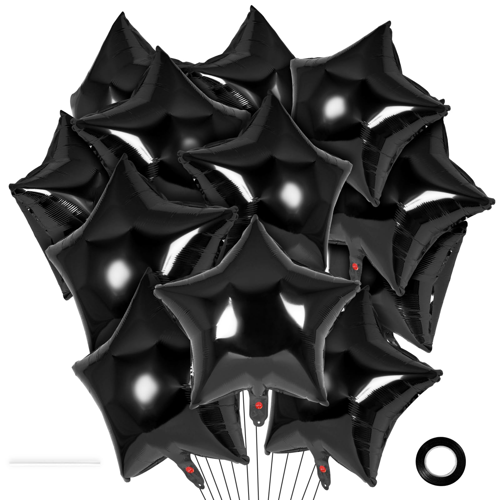 20 Pcs Star Balloons,18 Inch Black Star Foil Balloons,Stars Shaped Balloon Mylar Helium Balloon for Birthday Party Anniversary Wedding Baby Shower