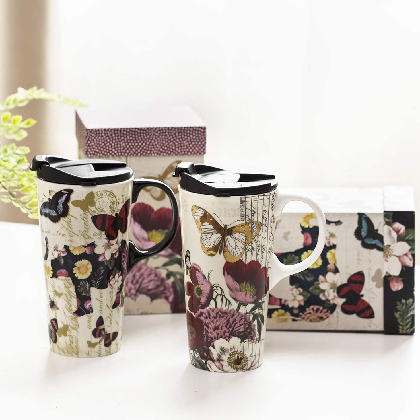 Topadorn Ceramic Travel Mug 17 oz. Coffee Latte Cup with Sealed Lid and Gift Box, Perfect for Coffee and Tea, 2 pack - Image 4