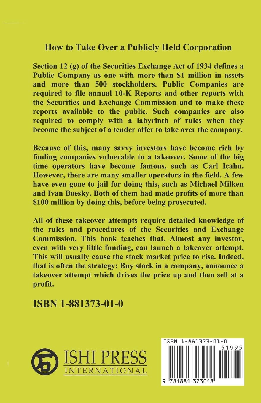 How to Take Over a Publicly Held Corporation