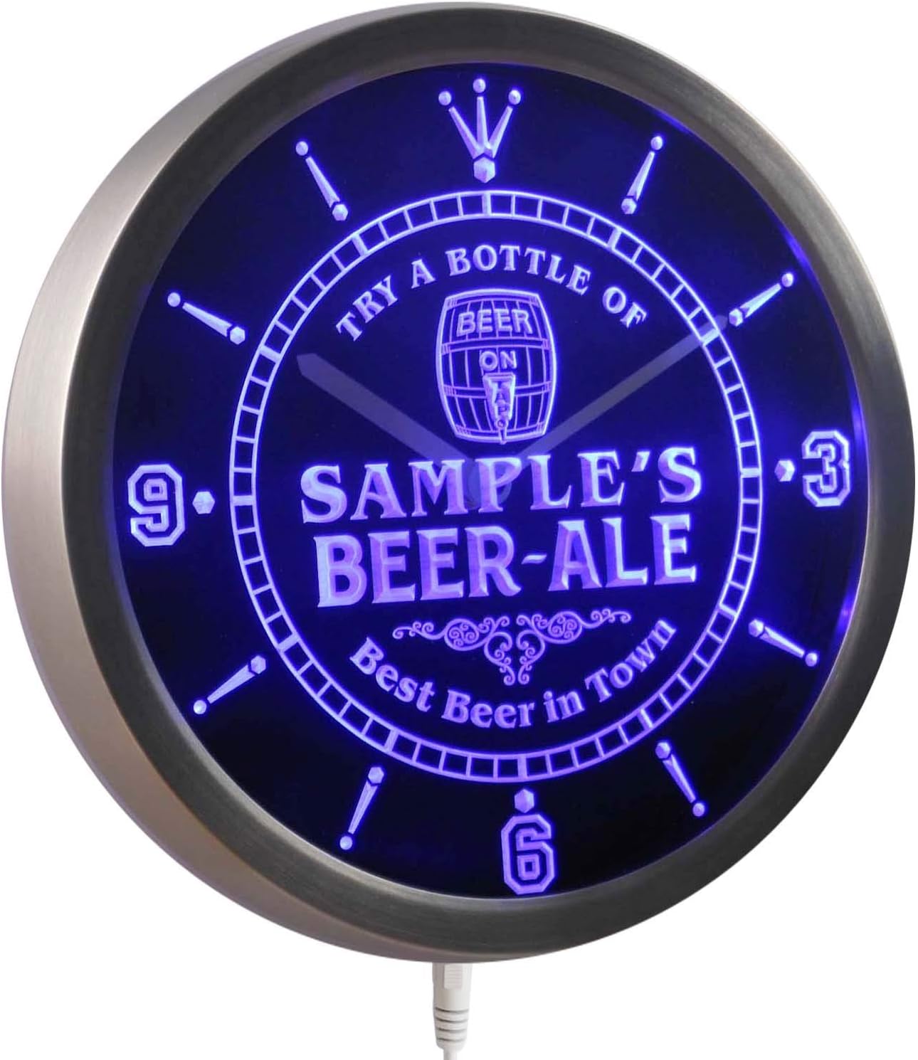 ADVPRO ncpn-tm Beer Ale Personalized Your Name Bar Best in Town Neon Sign LED Wall Clock