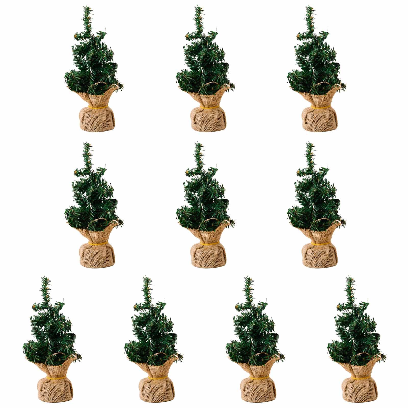 Stylish Burlap Christm Tree Decoration Holiday Miniature Burlap Christmas Tree for Tabletop Display in or Home Festival Tabletop Accent