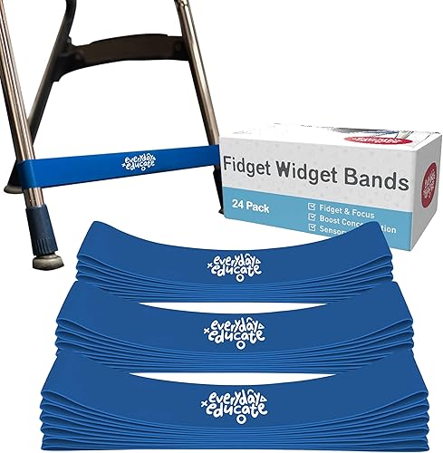 Miniatura 10 de Bandas de silla para niños con pies inquietos, bandas antiestrés para silla de aula, asientos, escritorio o bandas de rebote (12) - Varios colores