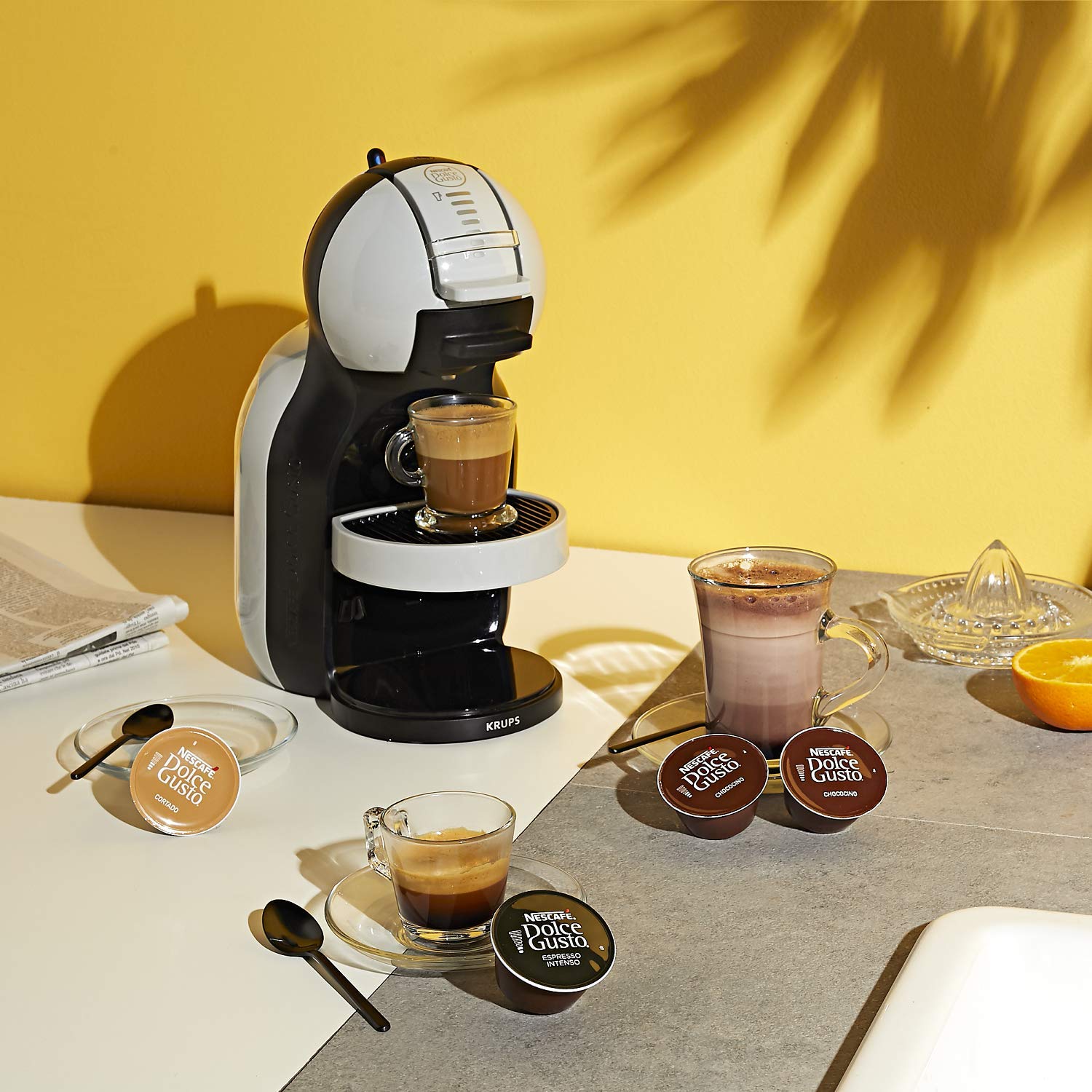 Krups Nescafé Dolce Gusto Mini Me KP123BK - Máquina de café espresso y otras bebidas, automática, gris/negro