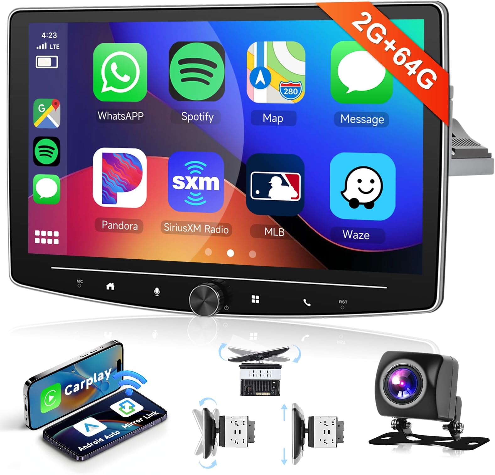 Android Auto Car Stereo Für Mitsubishi Eclipse Cross 2018-2020 - 10 Zoll Touchscreen, 2GB/64GB, Inkl. Rückfahrkamera