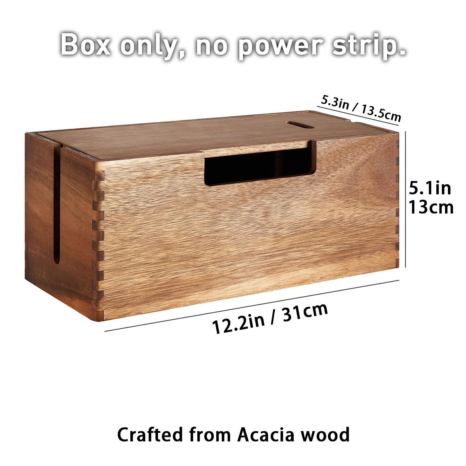 HEEPDD Scatola Portaoggetti Scatola Spegnicavo Organizzatore per Ciabatta Cavi TV Scrivania Organizzatore Cavi per Scrivania con Venature del Legno Design per Ufficio Casa Studio Gestione in ​​Legno