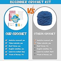 Vista 6 de Wadukud Kit de ganchillo para principiantes, kit de animales de ganchillo para adultos y niños, kit de inicio de ganchillo con tutoriales en video