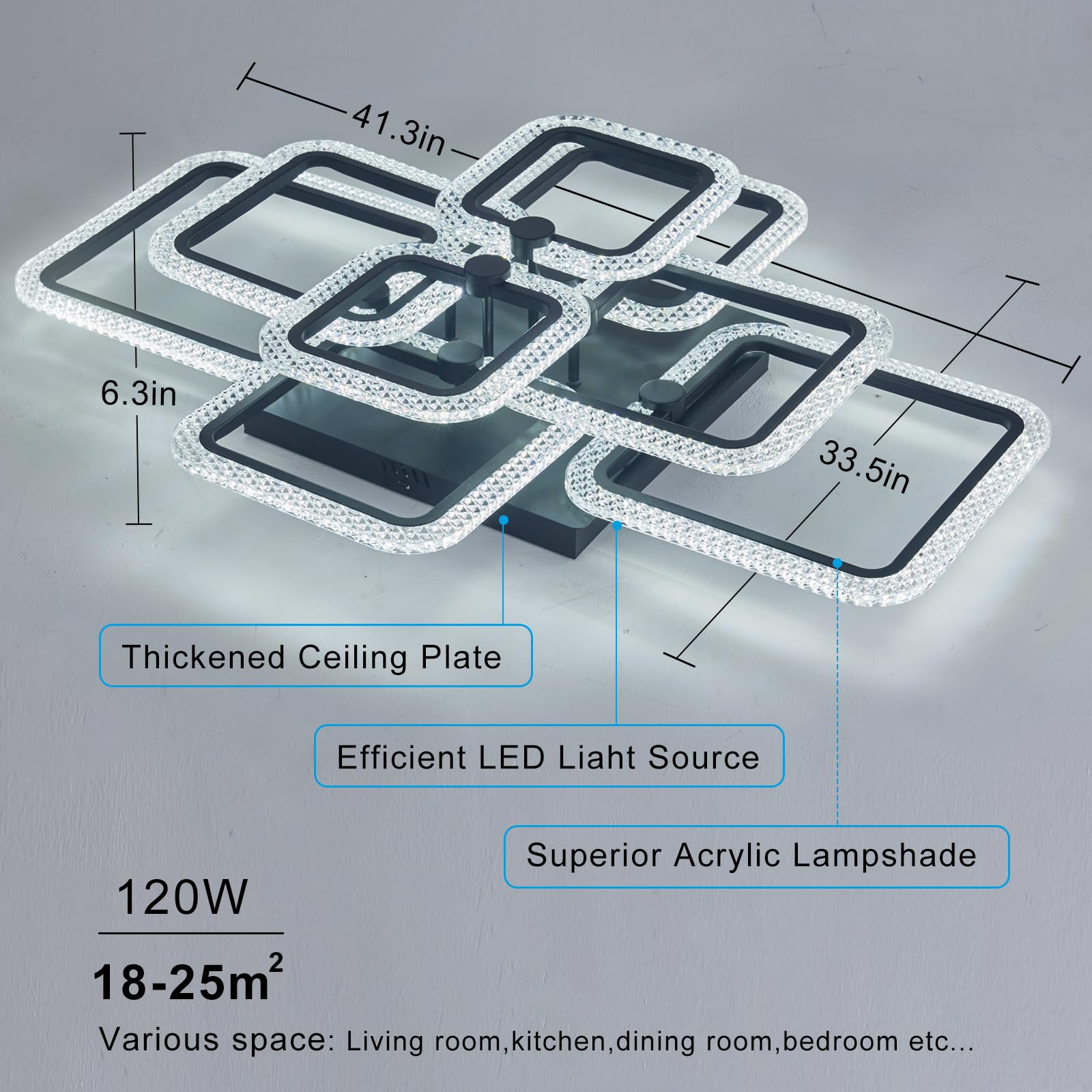 momoさん専用。ハグオーワー2点セット HiHiHomy Modern LED Ceiling Light,41.3in Black Modern