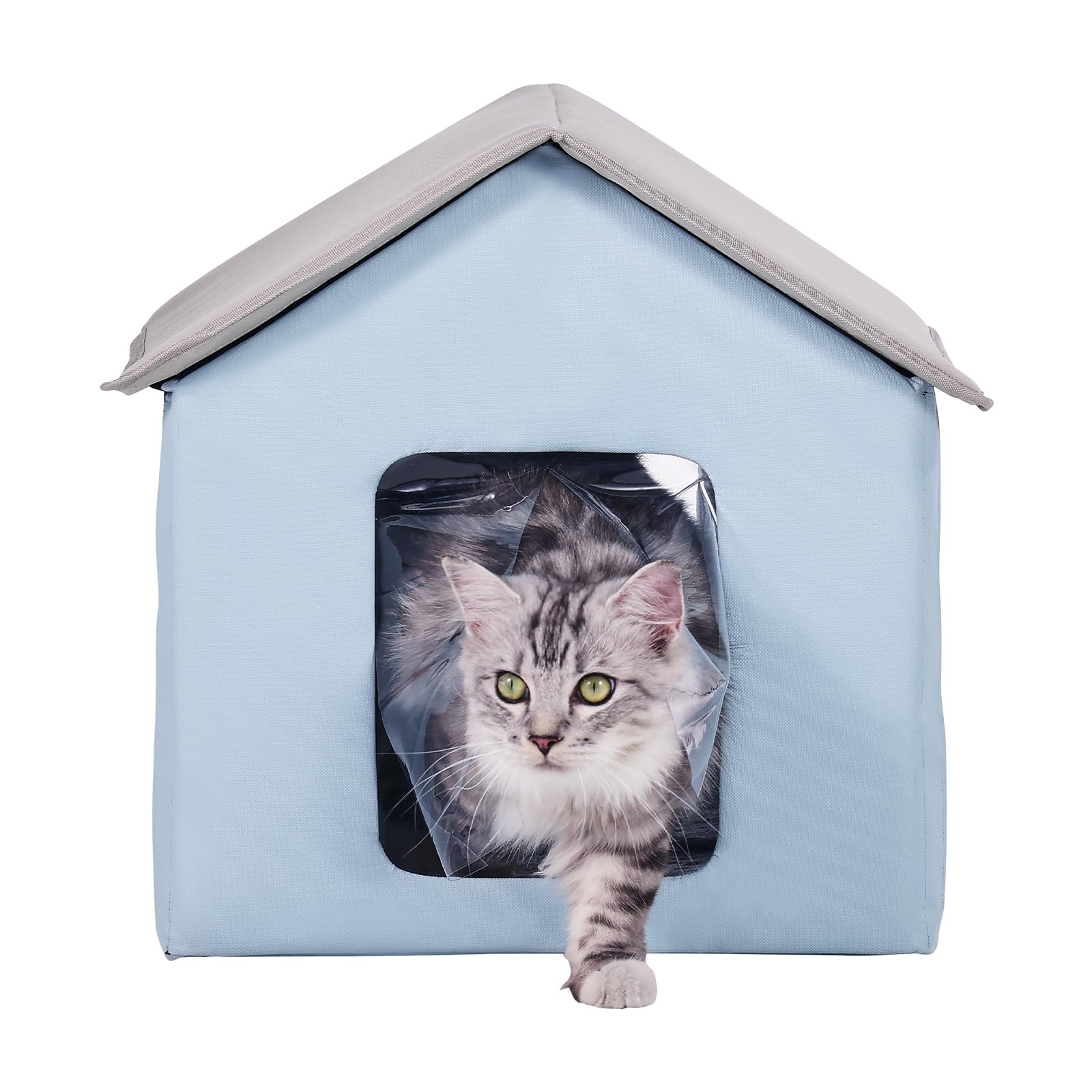 VEVOR Cuccia per gatti riscaldata, per esterni con temperatura regolabile e timer, per gatti pieghevole in tessuto Oxford 600D con cuscino riscaldato per l'inverno