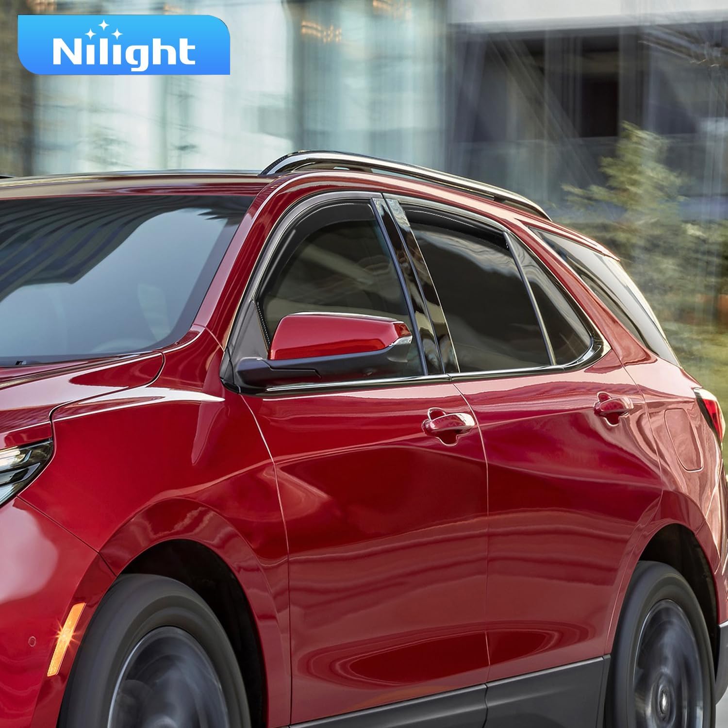 Nilight in-Channel Rain Guards for Chevrolet Equinox 2018-2024 Premier Only, Window Visors Vent Visor Window Deflectors, Rain Wind Noise Reduction Ventilation, 4PCS