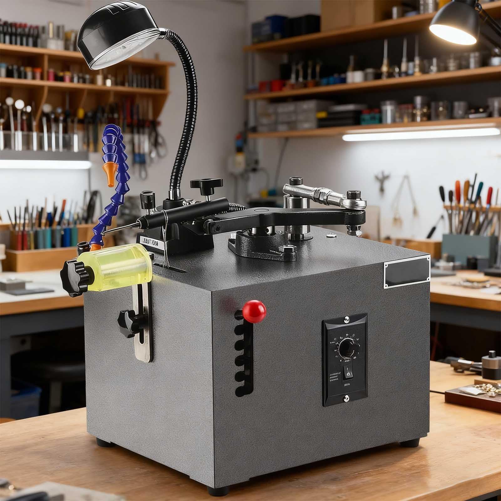 Polisseuse à bijoux – Outil électrique de polissage et de meulage, pression de précision à cinq niveaux, jusqu'à 450 tr/min, lumière LED intégrée de 30 W