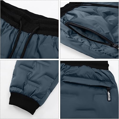 Miniatura 9 de Come Wonka Pantalones de plumón de invierno para hombre pantalones de nieve cálidos y acolchados ligeros pantalones de nieve