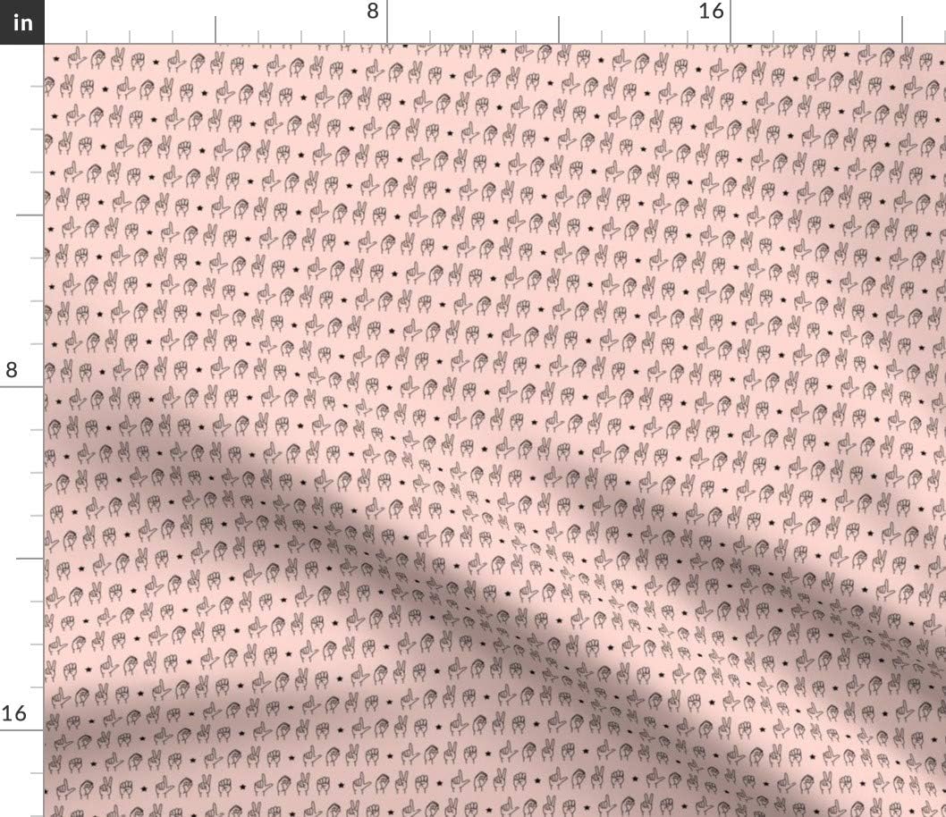 Spoonflower Fabric - Micro Print Love Sign Language Rose Trendy Hands Printed on Petal Signature Cotton Fabric by The Yard - Sewing Quilting Apparel Crafts Decor