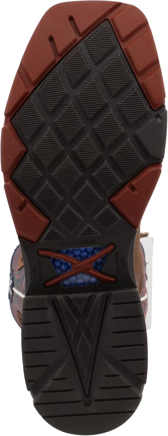 Twisted X Men's 12" Western Work Boot, Mocha & Navy, 9.5 B - Image 6
